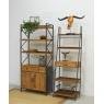 Pine wood and metal shelf