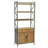 Pine wood and metal shelf