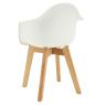 White polypro and beechwood children's armchair