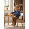 White polypro and beechwood children's armchair