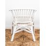 White lacquered rattan children's chair 