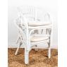 White lacquered rattan children's chair 