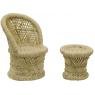 Children's reed armchair and stool 