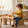Children's reed armchair and stool 