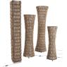 Rattan and metal floor lamp