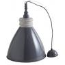 Grey lacquered metal and wood hanging lamp
