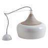 Ivory lacquered metal and wood lamp