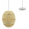 Natural rattan ball lamp and metal structure
