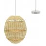 Natural rattan ball lamp and metal structure