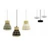 Natural hand woven rattan and metal lamp