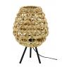 Natural hand woven hyacinth and metal floor lamp