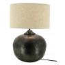Cotton and metal round table lamp