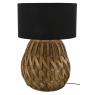 Lampe ronde en bambou naturel tressé et coton