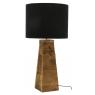 Natural wood recycled and black cotton table lamp
