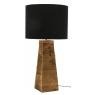 Natural wood recycled and black cotton table lamp