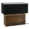 Rectangular recycled wood and cotton lamp
