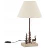 Metal lamp with deer and firs 