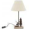 Metal lamp with deer and fir