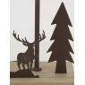 Metal lamp with deer and fir