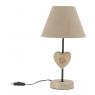 Metal lamp with wooden heart