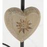 Metal lamp with wooden heart