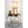 Metal and rattan bedside lamp