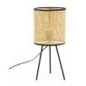 Metal and rattan bedside lamp