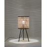 Metal and rattan bedside lamp