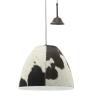 Hanging lamp in cow skin