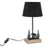 Metal and wood lamp