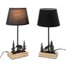 Metal and wood lamp