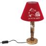 Table lamp with a paulownia wood base
