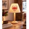 Pine and linen table lamp