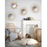 Rattan flower mirror