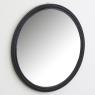 Lacquered black rattan mirror