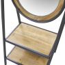 Pine wood and metal mirror