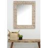 Mango wood mirror with Aztec pattern