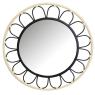 Metal and rattan mirror