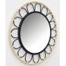 Metal and rattan mirror