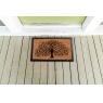 Coir door mat with tree design