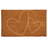 Coconut door mat with 2 pressed hearts