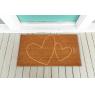 Coconut door mat with 2 pressed hearts