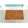 Coconut door mat with 2 pressed hearts