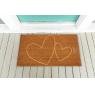 Coconut door mat with 2 pressed hearts