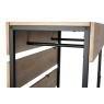 Mdf veneer wood and black metal shelf