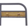 Pine wood and metal coat rack with mirror 