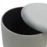 Grey velvet pouffe