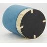 Pouf in light blue velvet color with golden feet