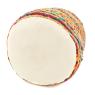 Multicolored cotton and jute pouffe