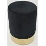 Pouf in black velvet